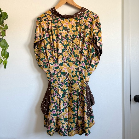 Free People Floral Romper in Yellow and Brown - Picture 4 of 6